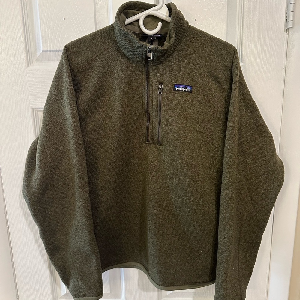 PATAGONIA Men's Better Sweater 1/4-Zip Fleece Industrial Green Size M like new